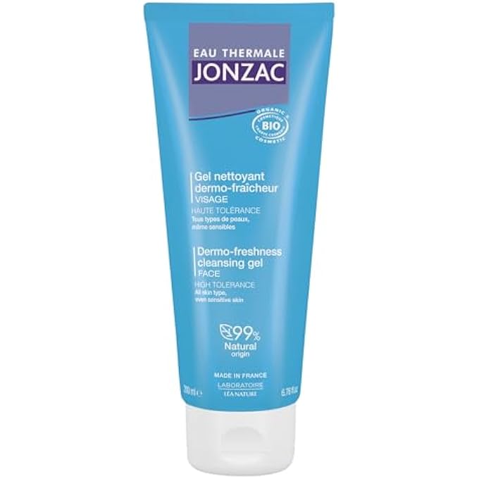 JONZAC EAU THERMALE ,  ORGANIC WOMEN FACE WASH  REHYDRATE FACIAL CLEANSING GEL  THERMAL WATER ACTIVE COMPONENT  SENSITIVE SKIN FACE WASH AND MAKE UP REMOVER  FACE CARE 9975 NATURAL, 200 ML - Image 1